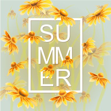 Turuncu ve sarı renkli çiçeklerle yeşil yaprakları çiçek öğeleri