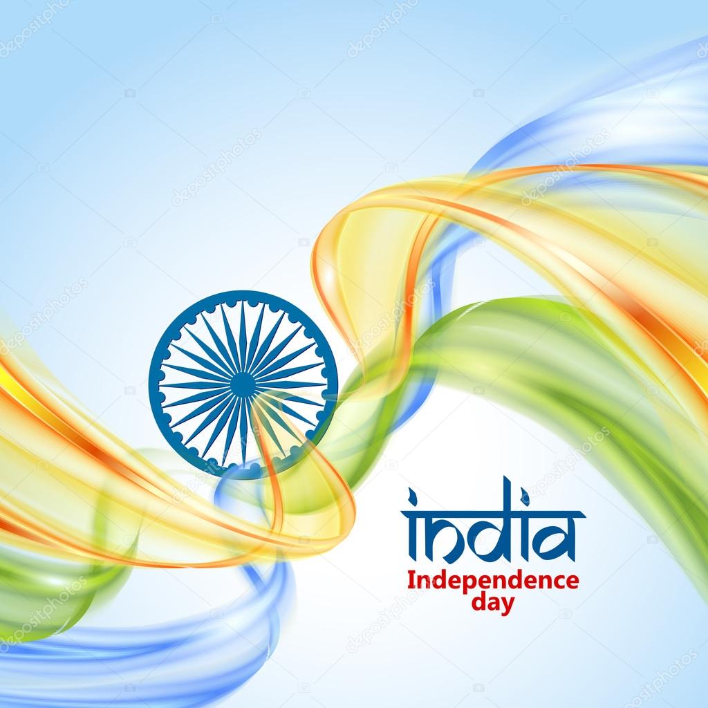 Indian Independence Day concept background with Ashoka wheel