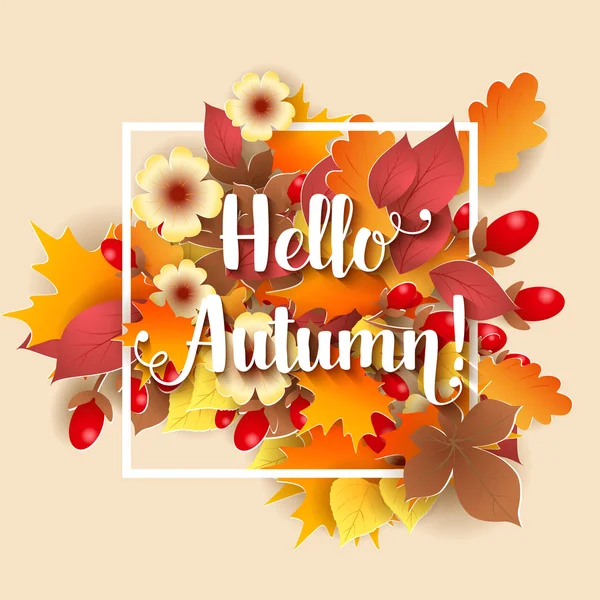 Hola fondo otoño. — Vector de stock