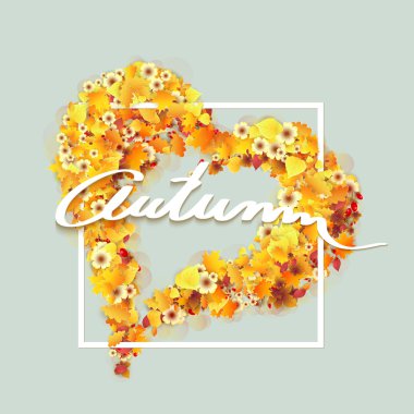 Kalp şeklinde çerçevede sonbahar