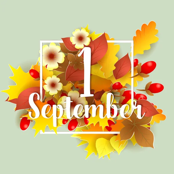 Erster September Herbst Hintergrund. — Stockvektor