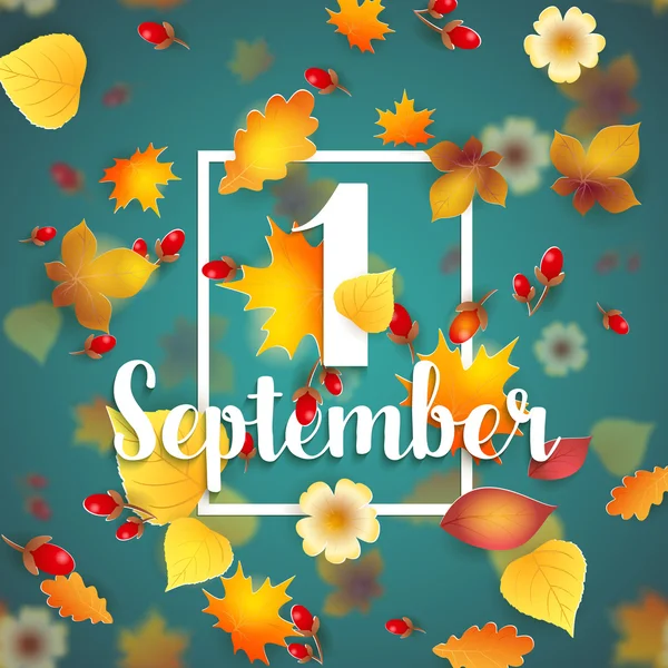 Erster September Herbst Hintergrund. — Stockvektor