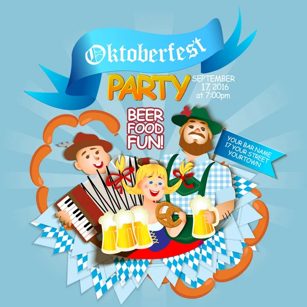 Volante de fiesta Oktoberfest — Vector de stock