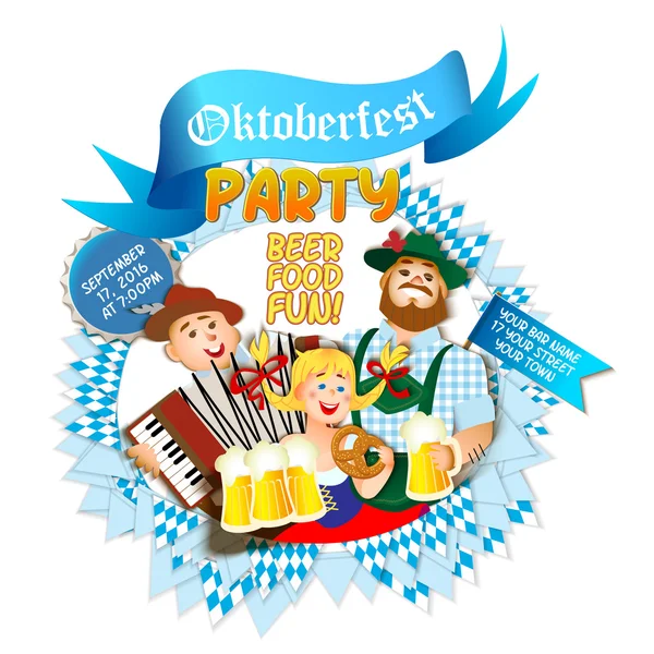 Volante de fiesta Oktoberfest — Vector de stock