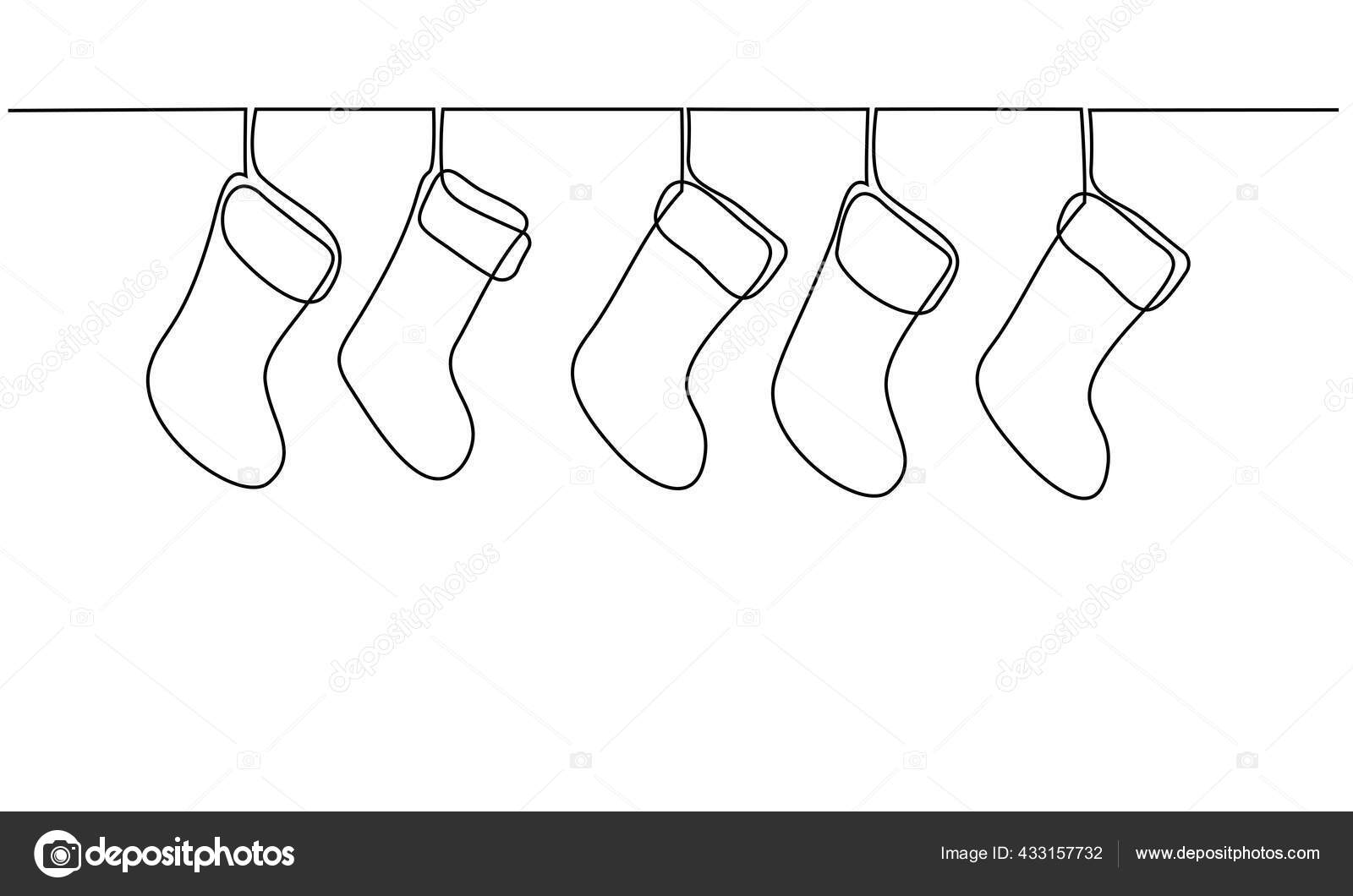 Christmas Stocking Drawing - HelloArtsy