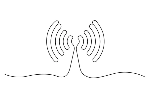 Abstraktes Wi-Fi-Punktzeichen. Kontinuierliches Zeichensymbol für eine Linie — Stockvektor