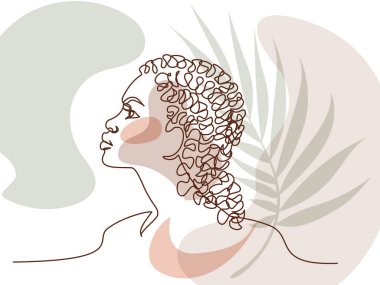 Afrikalı güzel bir kadının soyut portresi..