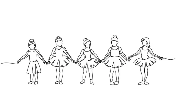 Miło mało słodkie dzieci dziewczyny w taniec sukienka taniec balet. — Wektor stockowy