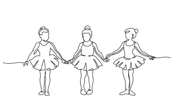 Niza niños lindos niñas en vestido de baile bailando ballet. — Archivo Imágenes Vectoriales