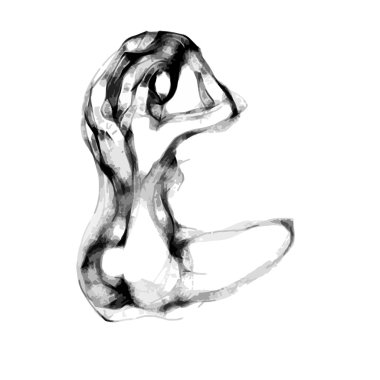 robot resmini oturan kadın