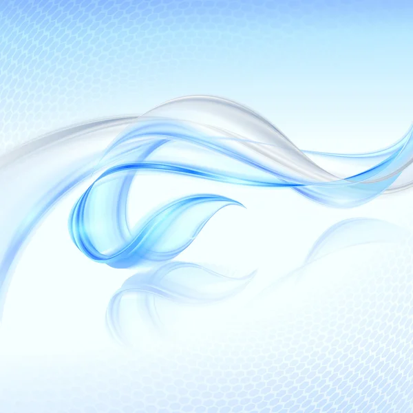 Abstrakter wellenförmiger Hintergrund mit blauem Element — Stockvektor