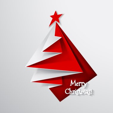 Noel ağacı kartı. vektör origami