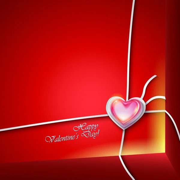 Valentines day background with parcel. — Stock Vector