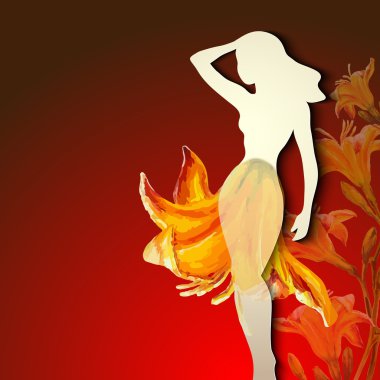 Güzel ve genç birbayan siluet