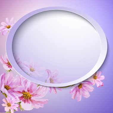 bahar çiçekleri davetiye şablon. 