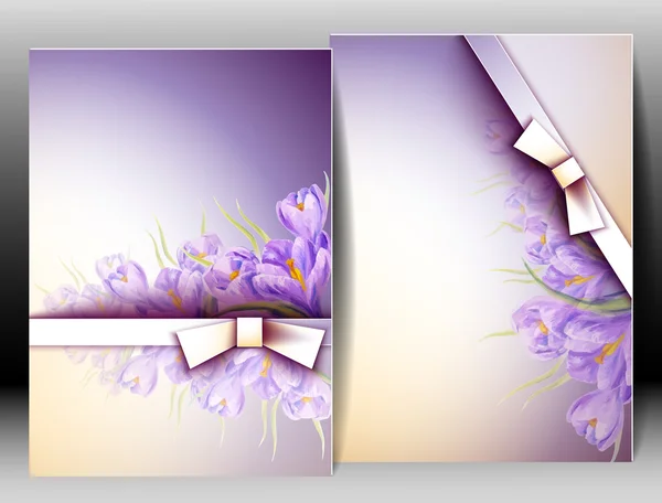 Printemps fleurs invitation modèle carte — Image vectorielle