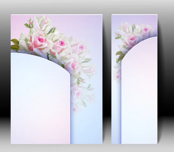 Wiosna Kwiaty zaproszenia szablonu karty — Wektor stockowy