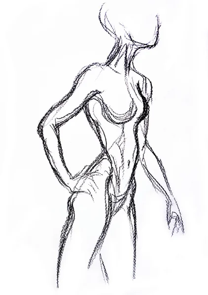 Kobieta tułowia szkic — Zdjęcie stockowe