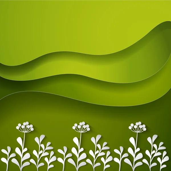 Fleurs sauvages sur fond vert — Image vectorielle