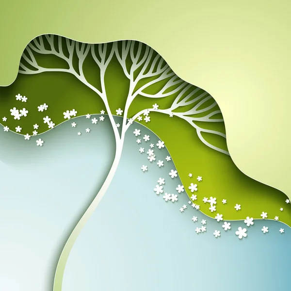 Illustration with stylized tree — Stock Photo, Image