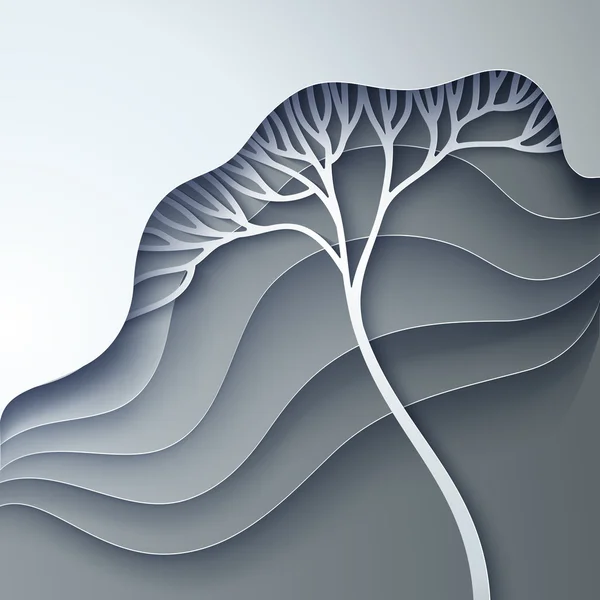 Vektorillustration mit stilisiertem Baum — Stockvektor