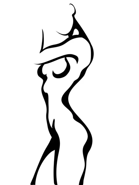 Skiss av kvinna torso — Stock vektor