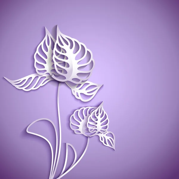 Flores de papel 3D abstractas — Vector de stock