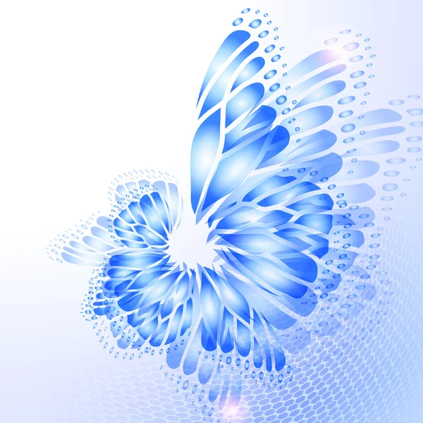 Abstract blue background with butterfly — Stock Vector