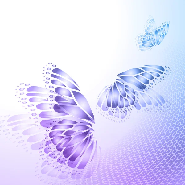 Abstract blue background with butterfly — Stock Vector