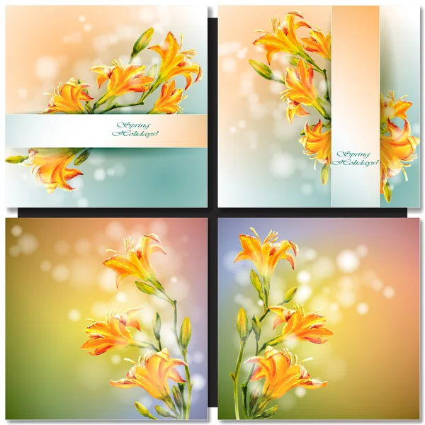 Tarjeta de flores abstracta — Vector de stock