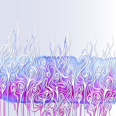 Vektör suluboya boya çiçek tasarım