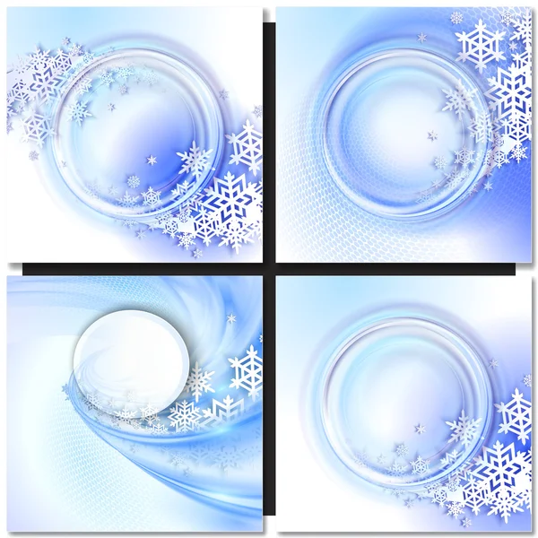抽象的なブルーの冬の背景 — ストックベクタ