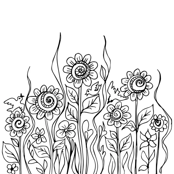 Doodles de flores — Archivo Imágenes Vectoriales