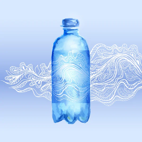 Transparente Flasche Wasser — Stockvektor