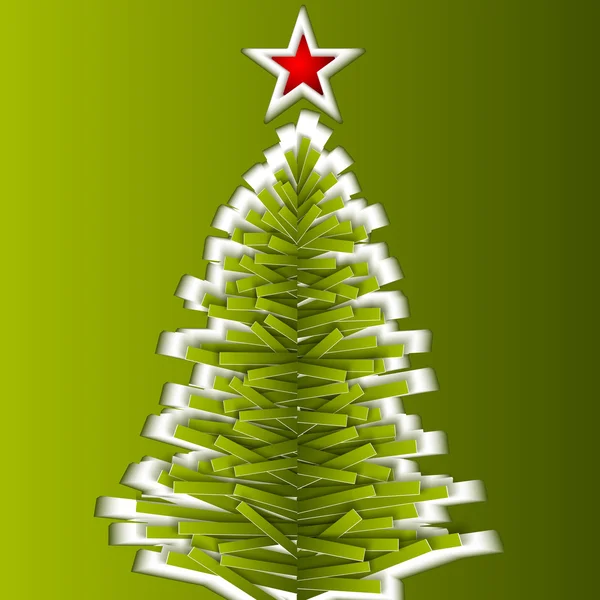 Yeşil kağıt vektör Noel ağacı — Stok Vektör