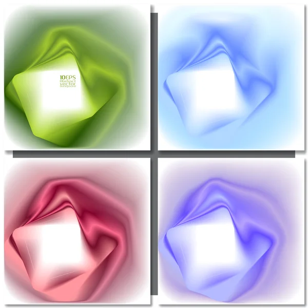 Reihe von abstrakten bunten quadratischen Hintergründen — Stockvektor