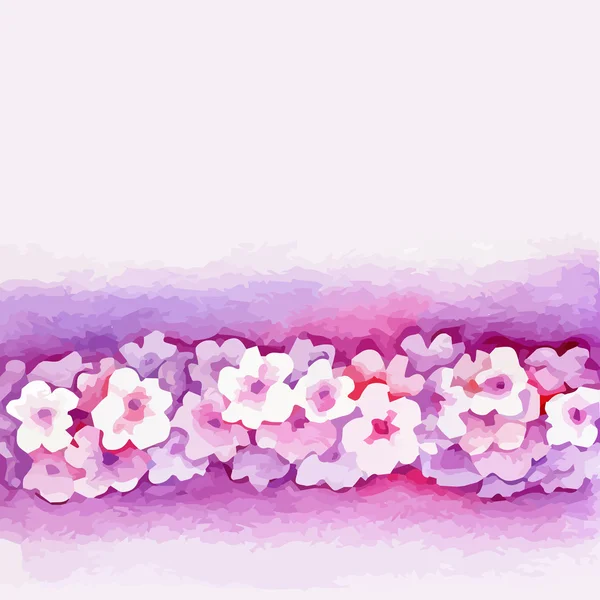 Watercolor Pink Flower Vector Borderters — Stock Vector