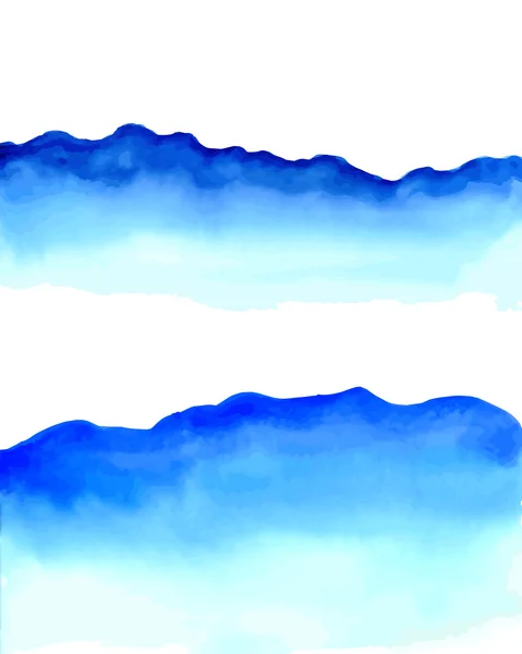 Set di strisce blu acquerello — Vettoriale Stock