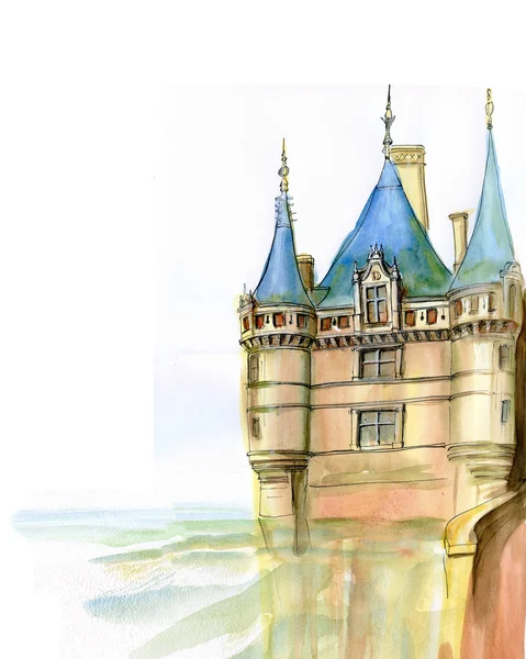 Eski Fransız Şatosu kroki el yapımı