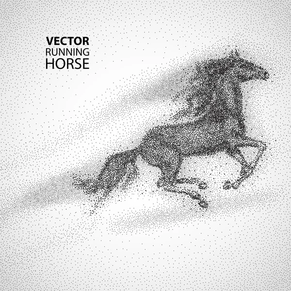 Запуск коня, дизайн частинок — стоковий вектор