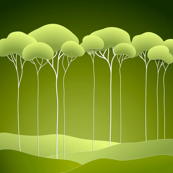 Vektorové ilustrace s stylizované jarní strom — Stockový vektor