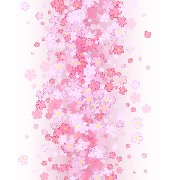 Bezešvé jarní pozadí s růžovými květy — Stockový vektor