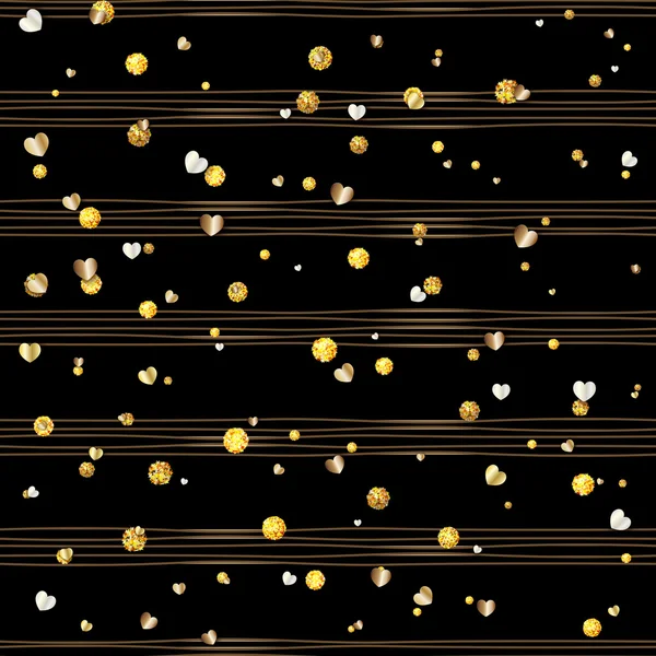 无缝模式的随机黄金球 — 图库矢量图片