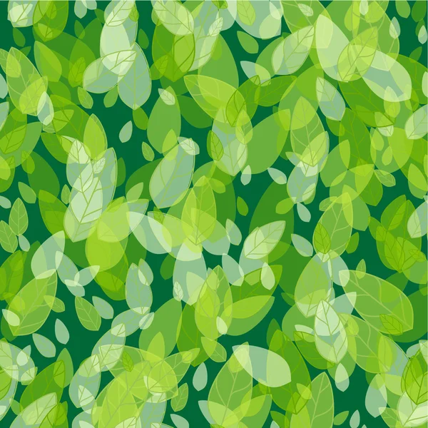 Seamless background with green leaves — Stock Vector