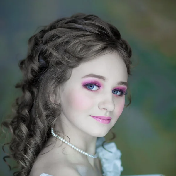 Little girl with beautiful makeup — Stock Photo, Image