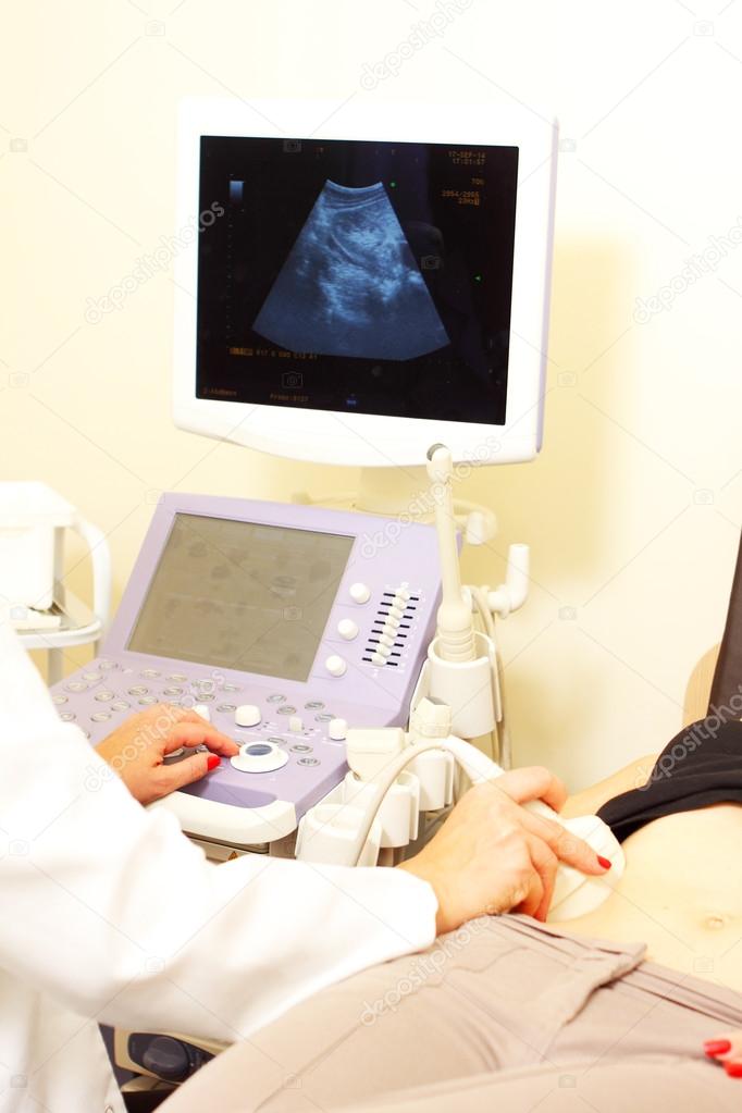 Woman has ultra sound check up