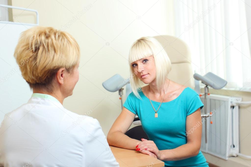 Woman patient at gynecology office