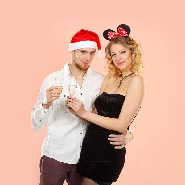 Couple celebrate Christmas — Stock Photo, Image