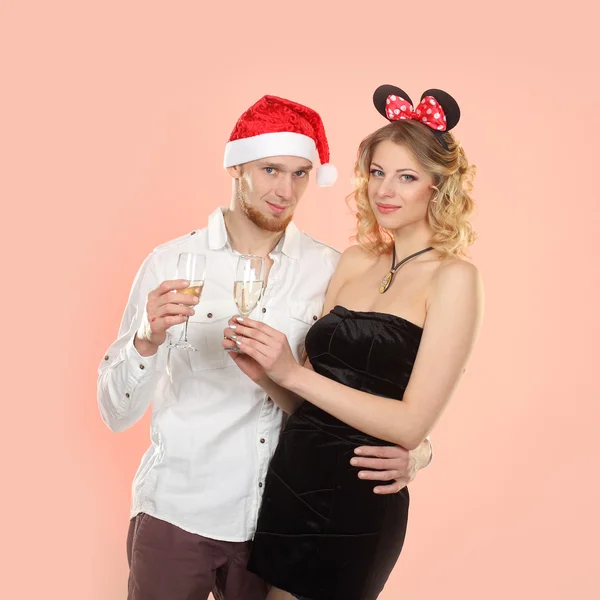 Couple celebrate Christmas — Stock Photo, Image
