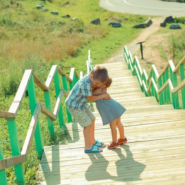 Brother and sister having fun — Stock Photo, Image